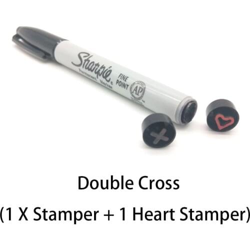 Double Cross by Mark Southworth (1 X Stamper + 1 Heart Stamper) Magic Tricks Street Close Up Magia Illusion Gimmick Props
