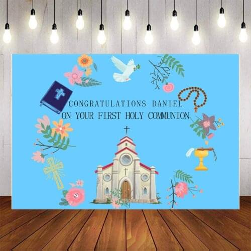 Mehofond Photography Background God Bless First Holy Communion Baptism Christening Baby Shower Birthday Backdrop Photo Studio