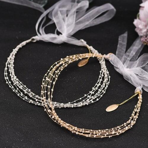 ZMHP28 Bridal Tiara Beading Bridal Wedding Hair Accessories Pearl Wedding Headband Wedding Hair Jewelry Bridal Hairband