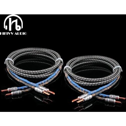 Hi end AUDIO QUESTQ CV-6 Speaker Cable audio speaker wire Copper Gold-plated Bananas Plug 1.5M 2.5M DIY