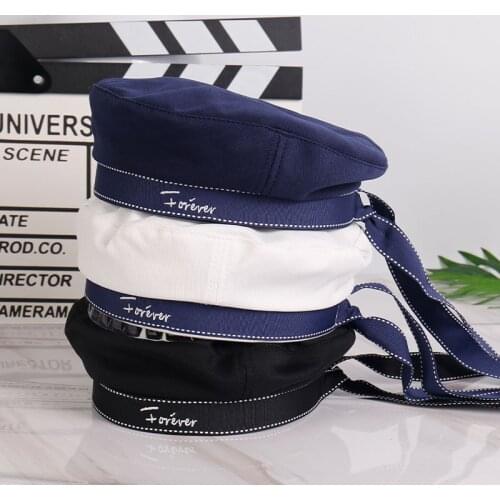 2021 Summer Sailor Hat Navy Hat Uniform Hat Aviator Hat Korea Women Man Performance Letter Beret Cap