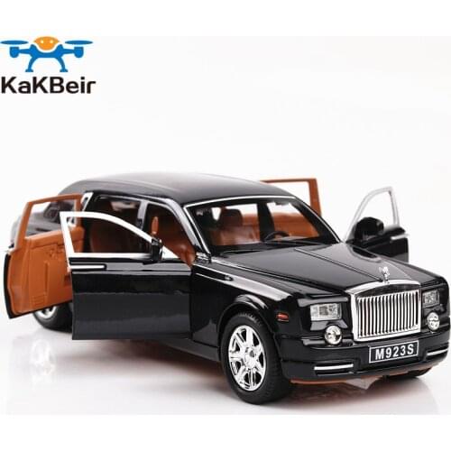 1:24 Rolls Royce Phantom Models Of Car Metal Model Sound And Light Pull Back SUV For Kids 7 Doors Can Be Opened Cars Miniature