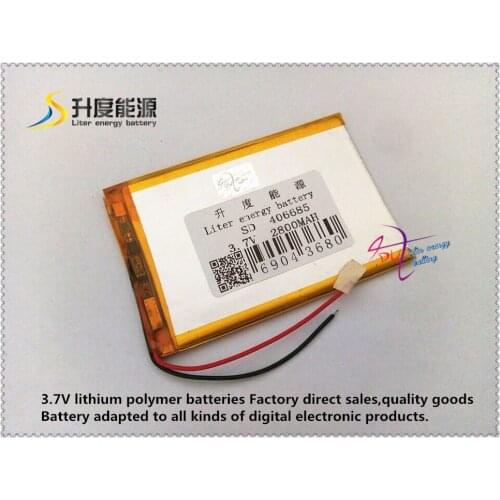 Best battery brand Free shipping A new article 3.7 V lithium polymer battery 2800 mah 406685 ma tablet battery