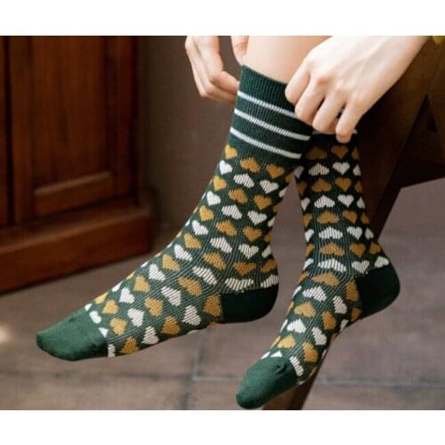 New Style Fashion Creative Scotland Style Heart Socks High-Quality Sweet Lovely Casual Business Classics Cotton Socks 5prs/lot