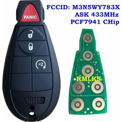 New Black Uncut Replacement 4 Buttons Keyless Entry Car Key Fob Remote Start Fobik For Chrysler For Dodge Ram