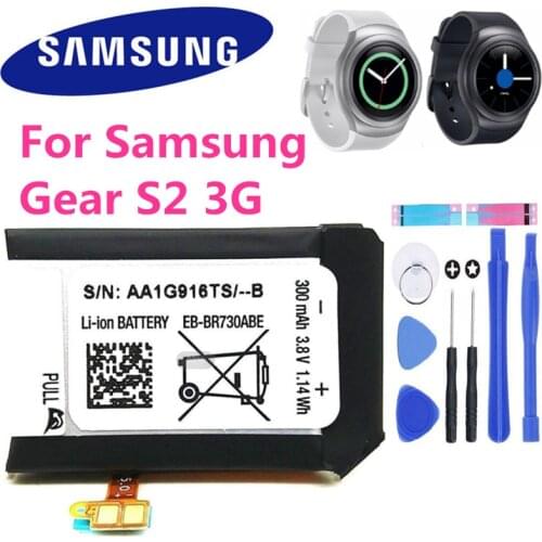 Original Samsung Battery For Samsung Gear S2 3G Version R730 SM-R600 SM-R730S SM-R730A SM-R735t SM-R730T EB-BR730ABE 300mAh