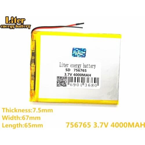 756765 3.7V 4000mah tablet general polymer lithium battery GPS,mp3,mp4,cell phone,speaker rechargeable battery