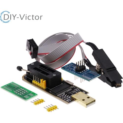 CH341 CH341A USB programmer with SOP8 SOP8 SOP Test Clip IC socket programer support many 24/25XX SPI flash EEPROM chip