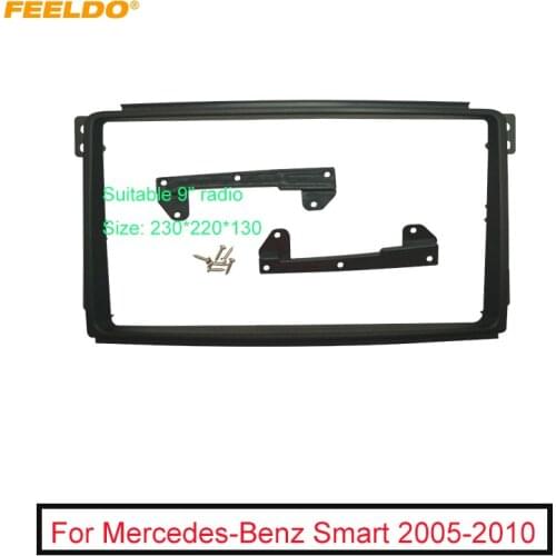 FEELDO Car Audio Fascia Frame Adapter For SMART 2005-2010 9" Big Screen 2DIN Dash Fitting Panel Frame Kit
