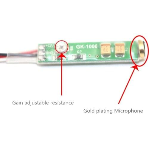 Output Volume Adjustable Special MIC Microphone Module Pickup Adapter Module with Pre-amplifier for CCTV IP Camera