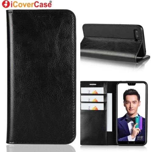 Retro Genuine Leather Flip Coque For Huawei Honor 10 Case Wallet Cover Card Slot Fundas Hoesjes Phone Accesosry Etui For Honor10
