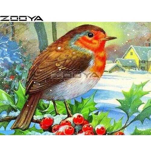 Needlework Diamond Painting 3d Full Drill Diamond Embroidery Bird Fruit Cottage Handmade Set For Embroidery Mosaic Pattern R1895
