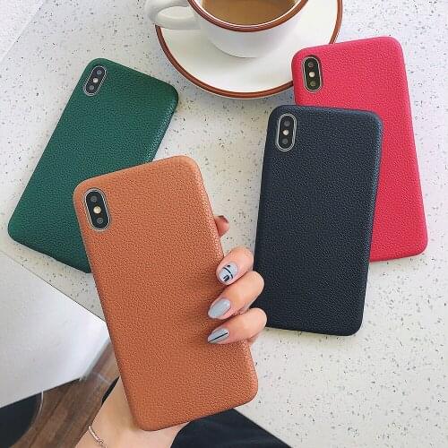 LitchiTexture leather Case for iphone 11 12 Pro Max X XS XR XS Max Capa for iphone 6 7 8 Plus 8plus Soft Protective Cover Coque
