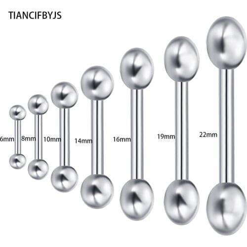 TIANCIFBY Fashion Tongue Ring Free Shipping Piercing Mix 7 Size 140pcs/lot Stainless Steel Tongue Barbell Body Piercing Jewelry