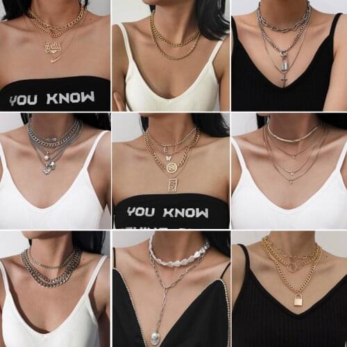 Punk Gold Thick Chain Necklace For Women Fashion Hip Hop Exaggerated Big Chunky Collar Necklaces Party Jewelry Gift