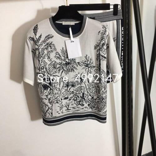 2021 spring summer women printed shorts set o-neck pullover short top + letters printed elastic waist shorts 2 pieces set y646