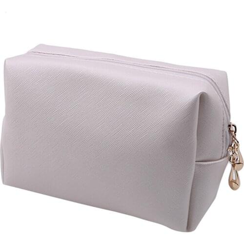 1PC Solid Color Makeup Bag Cosmetic Bag for Women 2020 Hot Sell Fashion Make Up Bag Travel Female Zipper Storage Bag