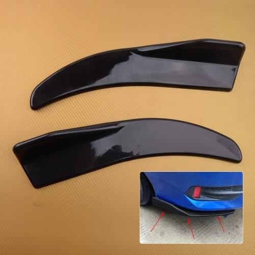 2Pcs Universal Black ABS Car Side Skirt Rear Bumper Spoiler Lip Angle Splitter Diffuser Winglet Aprons MJ-H00831-D3