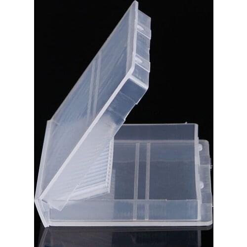 20 Holes Empty Storage Box for Nail Drill Bit Files Holder Display Container Case Organizer Acrylic Manicure Tool 20 Slots