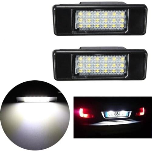 2X Car Rear 18 LED SMD License Number Plate Light Lamp 6000K For Peugeot 106 207 307 308 For CITROEN C3 C4 C5 C6 C8