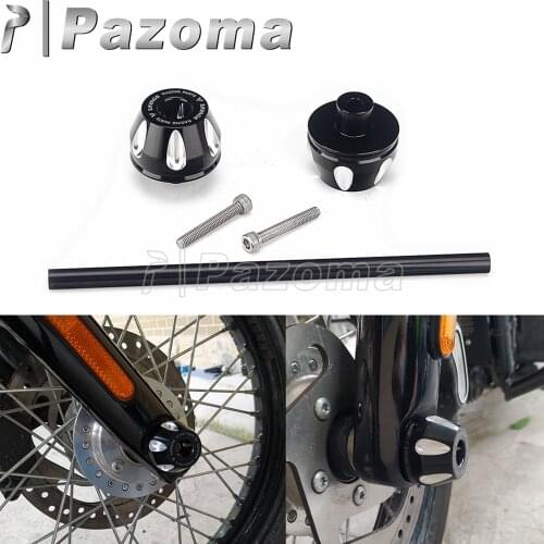 3D Engraved Aluminum Motorcycle Crash Pad Front Axle Fork Protection Wheel Sliders Protector for Harley Fay Boy 18 19 2020 2021