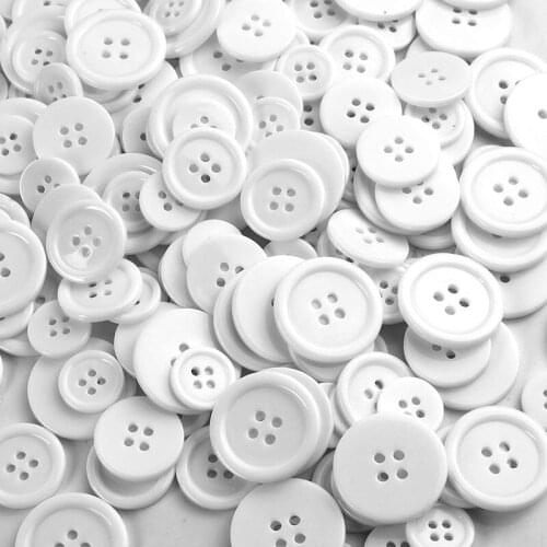 50pcs Black White Resin Buttons10-23mm Sewing Ornament Findings Flatback Garment DIY Overcoat Windbreaker Needlework Antique