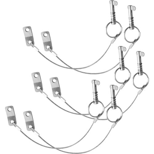 6pcs Stainless Steel Quick Release Pin Lanyard For Boat Bimini Top