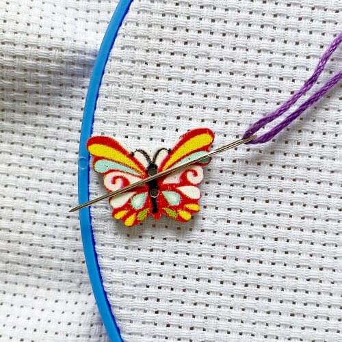 Stitching Assistant Butterfly Needle Minder for Cross Stitch, Needlework