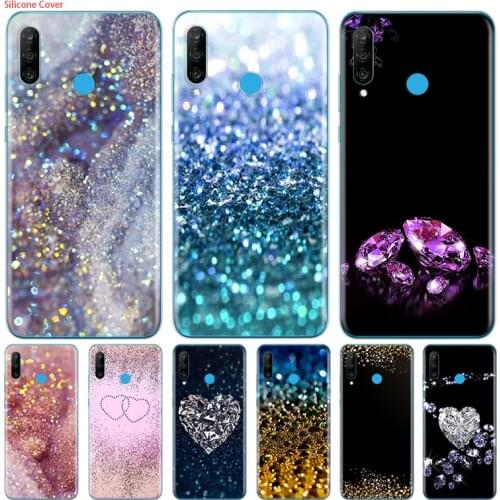 Glitter printing art Silicone Cover For Huawei P40 P30 P20 P10 P9 P8 Pro Plus Lite E Mini 2019 2017 Phone Case