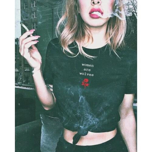 Colored Women are wolves t-shirt funny women 100% Cotton grunge tumblr graphic aesthetic Fashion Feminist casual tee top tshirt