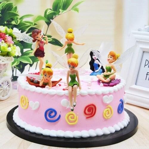 Disney Flower Fairy Them Green Number Balloon Set Baby Birthday 6PCS Flower Pixie Fairy Garden DIY Cakes Decoration Kids Shower
