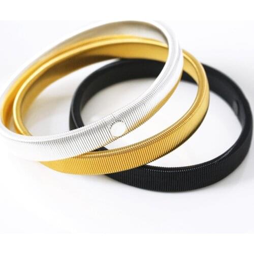Men Elastic Metal Anti-Slip Arm Band Sleeve Holder Bracelets Stretch Bangle