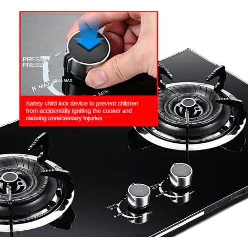 Household gas, natural gas, liquefied gas stove, double burner, tempered glass integrated stove