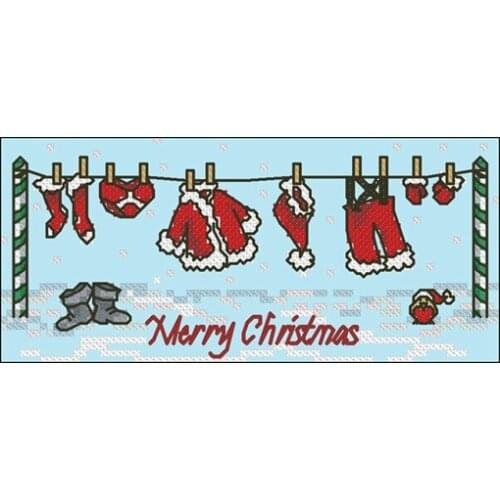 Egypt Long-staple Cotton Self-Made cross stitch kits Suite Magazine-on the Clothesline Santa Claus Clothes