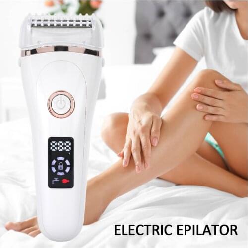 Electric Razor Painless Lady Shaver For Women Bikini Trimmer For Whole Body Waterproof USB Charging LCD Display Wet & Dry Using