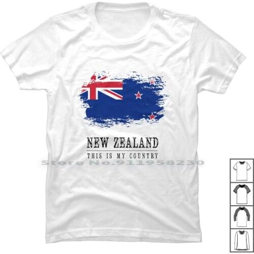New Zealand T Shirt 100% Cotton New Zealand Aotearoa Country Island Love Land Flag Alan Try New Love