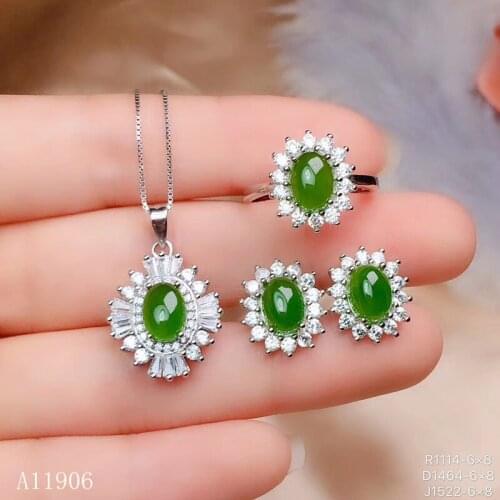 KJJEAXCMY boutique jewelry 925 sterling silver inlaid natural topaz gemstone female earrings pendant necklace ring set support d