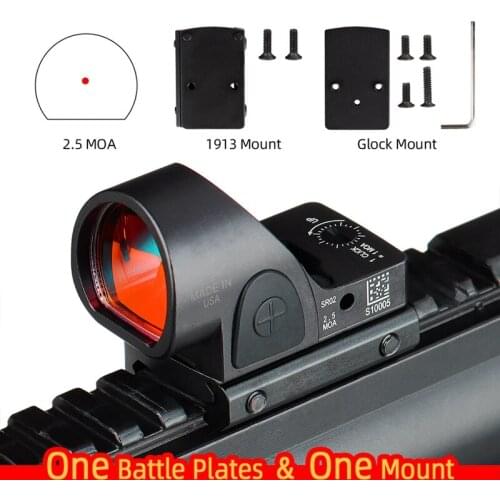 Mini Rmr Sro Red Dot Sight Scope 2.5 Moa Zicht Airsoft Jacht Reflex Sight Met Universele Glock Mount Collimator Glock