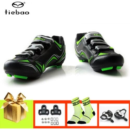 TIEBAO men road cycling shoes sapatilha ciclismo women bicycle sneakers self-locking breathable riding bike shoes pedals cleats