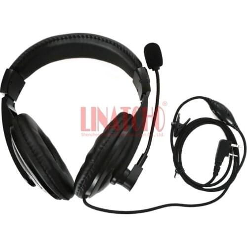 Headset PTT VOX Baofeng UVB6 UV82 UV5R noise cancelling earphone 2 way radio earmuff 2 PINS connector