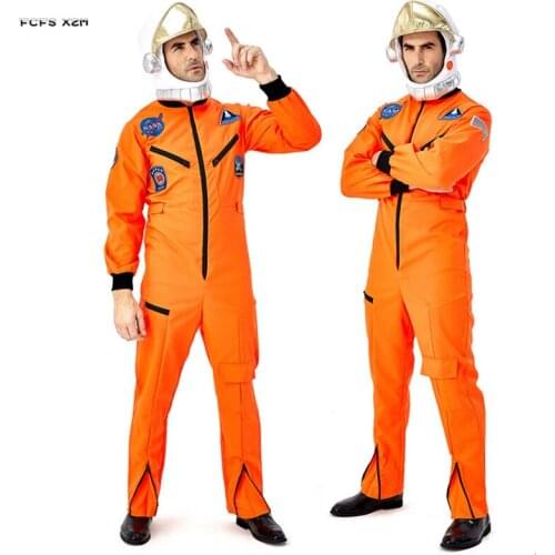 S-XL 2 Colors Men Halloween Cosmonaut Costumes Astronaut uniform Cosplay Carnival Purim parade Stage play Masquerade Party dress