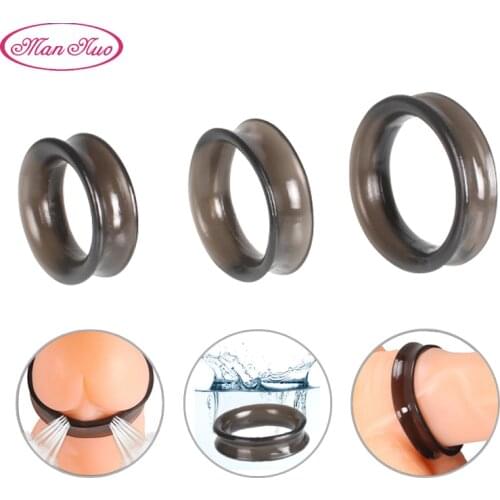Man Nuo 3pcs/Set Silicone Cock Rings Time Delay Ejaculation Penis Rings Adult Penis Enlargement Condoms For Men Extender Reusabl