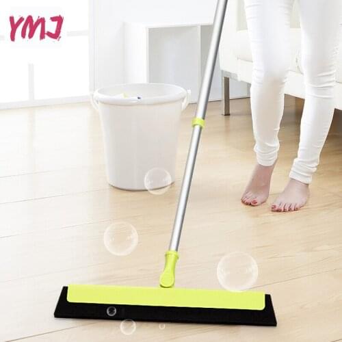 Soft Bristles Magic Clean Sweeper Sponge Broom Pet Hair Lint Removal Device Telescopic Squeegee Scratch Bristle Long Push Broom