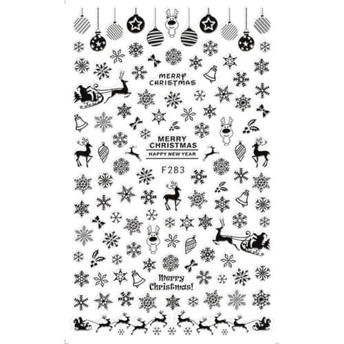 1 Sheet Christmas Snow Flower Lace Nail Art Sticker Decals Tips Tool 3D Wraps Stamp DIY Manicure Slider Decoration