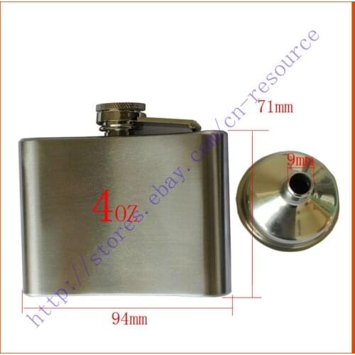 New Stainless Steel Hip Liquor Alcohol Flask+Funnel Cap 4oz