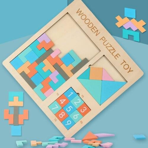 New Clever Board Puzzle Wooden Toy Classic Tetris Jigsaw Kids Learning Educational Toys for Children Puzzles Game