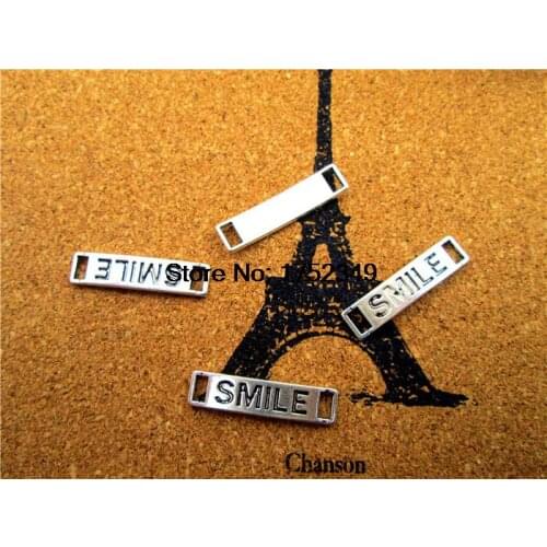 20pcs-Smile Charms, Antique Tibetan silver smile Charm Pendants connector 28x7mm