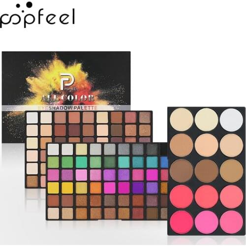POPFEEL 123 Colors Make Up Matte 108 Eyeshadow Power Palette + 15 Color Facial Blush Highlighter Glitter Pigment Makeup Pallete