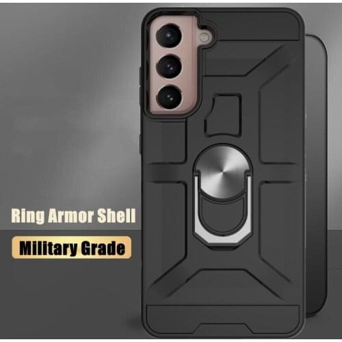 ShockProof Armor Phone Case For Samsung Galaxy S21 S20 FE Ultra Plus 5G Anti Fall KickStand Magnet Ring Shell Case Back Cover
