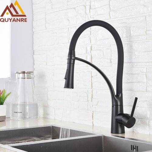 Quyanre Black Kitchen Faucets